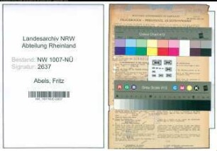 Entnazifizierung Fritz Abels , geb. 11.04.1895 (Schreiner)
