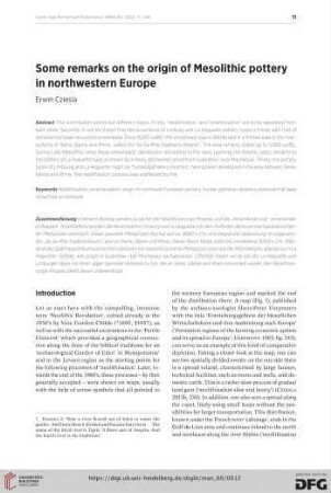 Some remarks on the origin of Mesolithic pottery in northwestern Europe