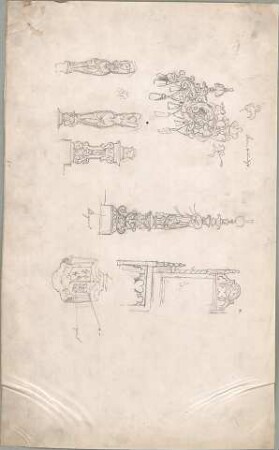 Seeberger, Gustav; Architekturdetails, Ornamentzeichnungen - Dekoration (Details)