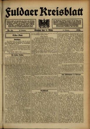 Ausgabe vom Montag, den 09. März 1914.