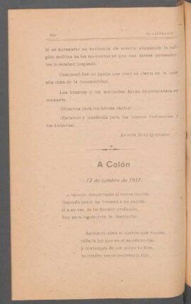 A Colón : 12 de octubre de 1917.