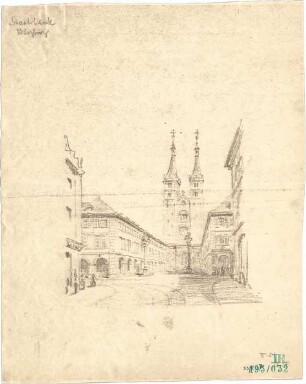 Fischer, Theodor; Würzburg, Münsterplatz; Sparkasse - Perspektive
