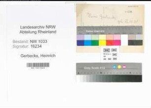 Entnazifizierung Heinrich Gerbecks , geb. 26.12.1901 ()