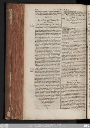De Peccato Originali, Hoc Est, De Lapsu Primorum Parentum, & illum secuta naturae corruptione, in posterors propagata.