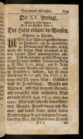 659-683, XV. Eine Waysen-Predigt [...]