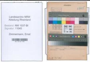 Entnazifizierung Ernst Zimmermann , geb. 07.10.1883 (Steuersekretaer)