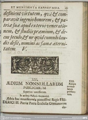 XXI. Aedium Nonnullarum Publicarum superius omissarum