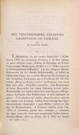 Historisk tidsskrift. 1. 1890