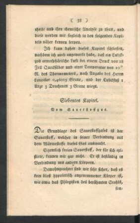 Siebentes Kapitel. Vom Sauerstoffgas.