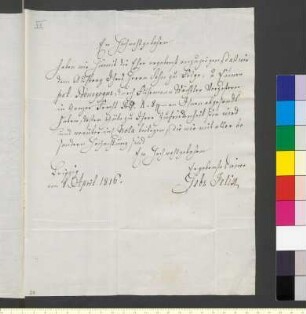 Brief von Felix, Gebrüder an Goethe, Johann Wolfgang von