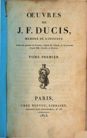 Oeuvres de J. F. Ducis, 1