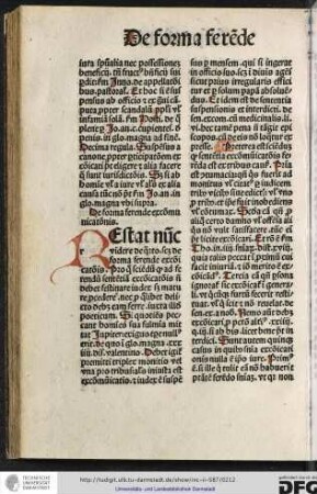 Restat nunc videre de quarto scilicet de forma ferende excommunicationis, pro quo sciendum quod ad ferendum sententiam excommunicationis non debet festinare iudex...