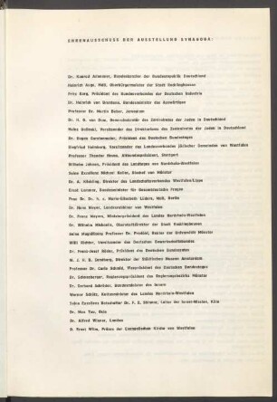 Ehrenausschuss der Ausstellung Synagoga