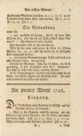 Am zweiten Advent 1748