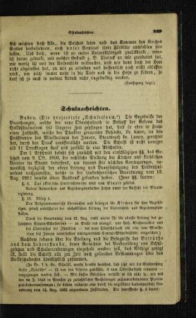 Schulnachrichten : Baden (die projectirte "Schulreform")