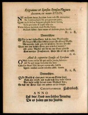 Alius de cognomine Sponsae ad Sponsum.