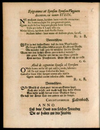 Alius de cognomine Sponsae ad Sponsum.