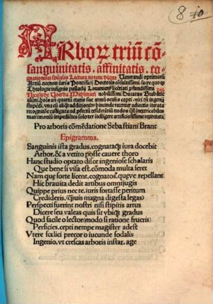 Arborum trium, consanquinitatis, affinitatis, cognationisque Spiritualis Lectura