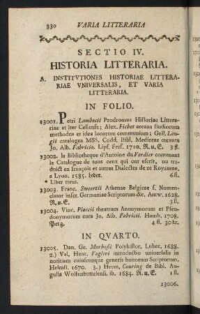 330-384, Sectio IV. Historia Litteraria