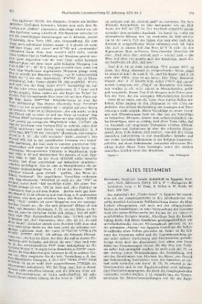 178-182 [Rezension] Herrmann, Siegfried, Israels Aufenthalt in Ägypten