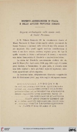 35: Scoperte archeologiche in Italia e delle antiche provincie romane, [11]