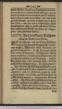 XXXVII. Von der Stein-Beschwerung im Rücken und Creutz