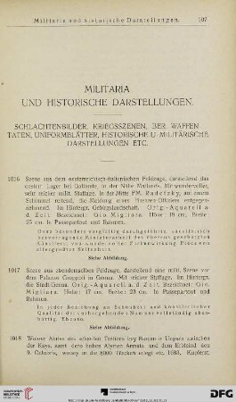 Militaria und Historische Darstellungen (Nr. 1016-1116)
