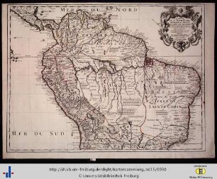 Carte de la Terre Ferme, du Perou, du Brasil, et du pays des Amazones.