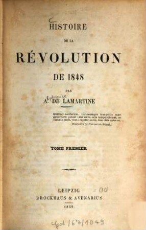 Histoire de la révolution de 1848. 1