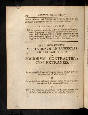 374-380, Sp. 185. De Sociorum contractibus cum extraneis