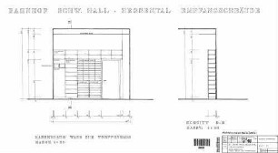 Schwäbisch Hall-Hessental: Umbau EG Wandabwicklungen - Kassenraum Wand zum Treppenhaus Empfangsgeb. Schalterhalle