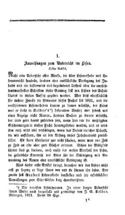 Anweisungen zum Unterricht im Lesen