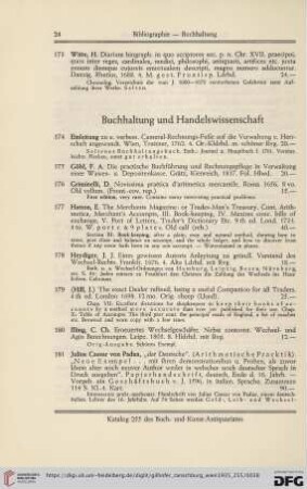 Buchhaltung und Handelswissenschaft (Nr.174-191)