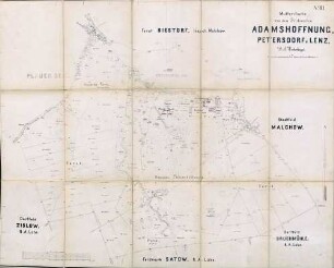 N° III; Muttercharte von den Feldmarken Adamshoffnung, Petersdorf u. Lenz, D.A. Wredenhager.