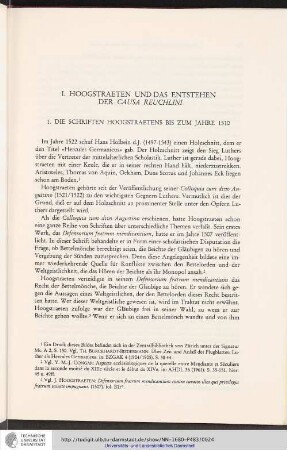 I. Hoogstraeten und das Entstehen der Cause Reuchlini