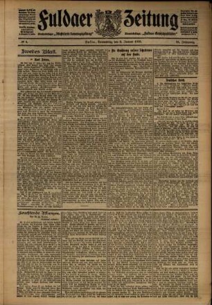 Zweite Ausgabe vom Donnerstag, den 09. Januar 1908.