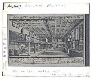 Augsburg: Evangel. Ulrichskirche, Stich von Johann Stridbach 1694