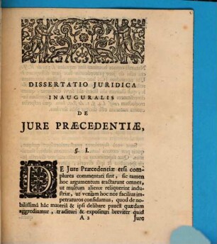 Dissertatio juridica inauguralis de jure praecedentiae