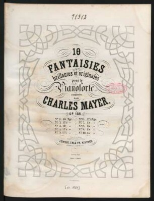 N°. 6: 10 fantaisies brillantes et originales pour le pianoforte op. 188