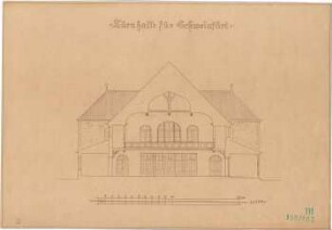 Fischer, Theodor; Schweinfurt (Bayern); Turnhalle - Querschnitt