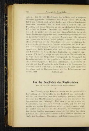Aus der Geschichte der Musikschulen