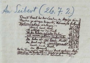 Brief an Willy Seibert