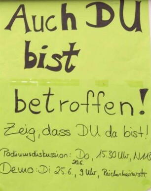 "Auch du bist betroffen! Zeig das du da bist!"