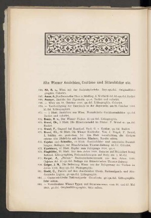 Alte Wiener Ansichten, Costüme und Sittenbilder etc