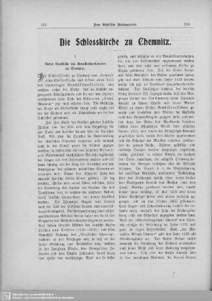 I. Kurze Geschichte des Benediktinerklosters zu Chemnitz