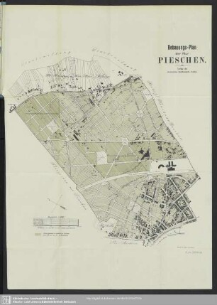 Karte : Bebauungs-Plan der Flur Pieschen