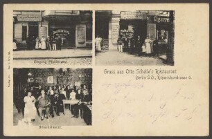 Ansichtskarte "Otto Schelle's Restaurant", Köpenicker Straße 6