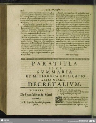 Paratitla Sive Summaria Et Methodica Explicatio Libri Quarti Decretalium