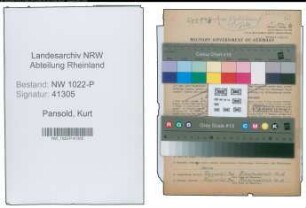 Entnazifizierung Kurt Pansold , geb. 16.07.1899 (Beamter)