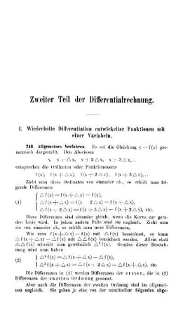 Zweiter Teil der Differenzialrechnung.